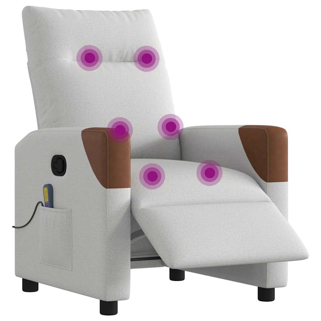 Fauteuil de massage inclinable électrique gris nuage tissu - XIOS