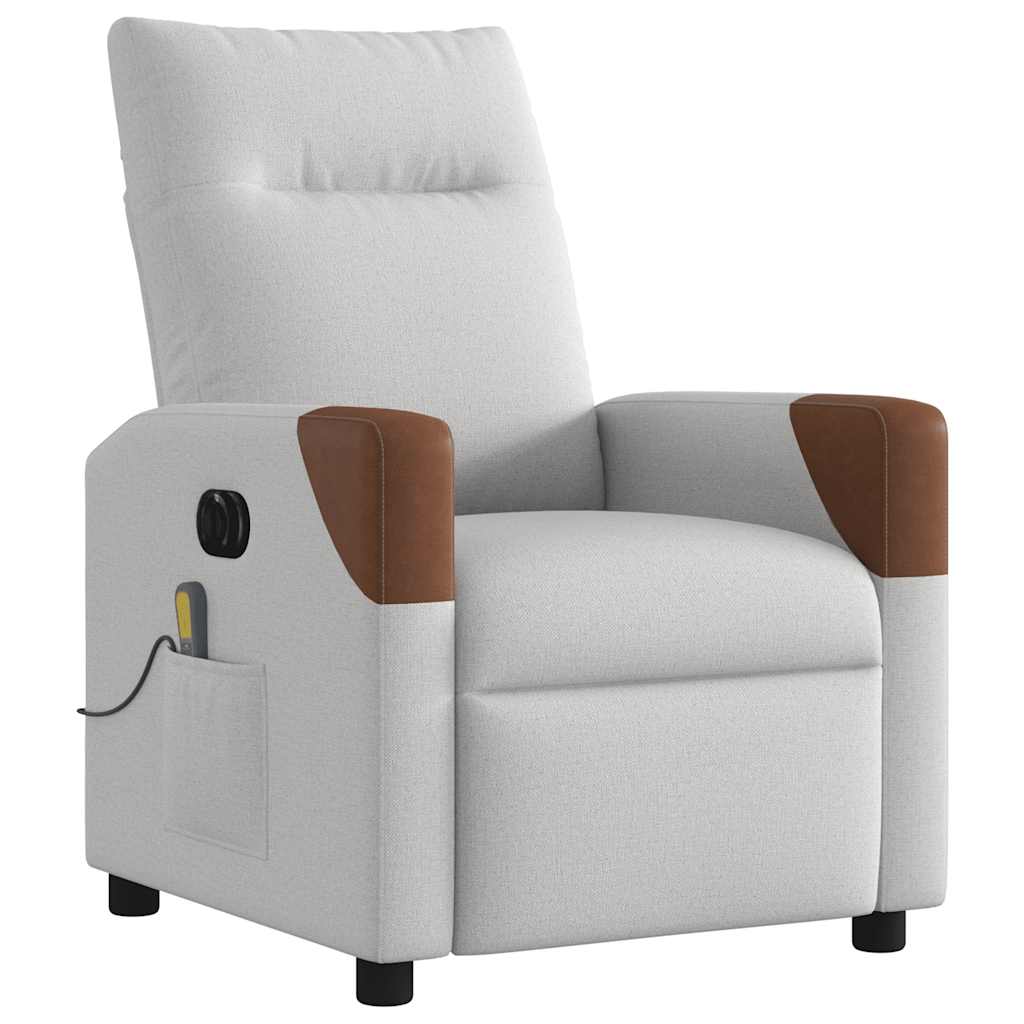 Fauteuil de massage inclinable électrique gris nuage tissu - XIOS
