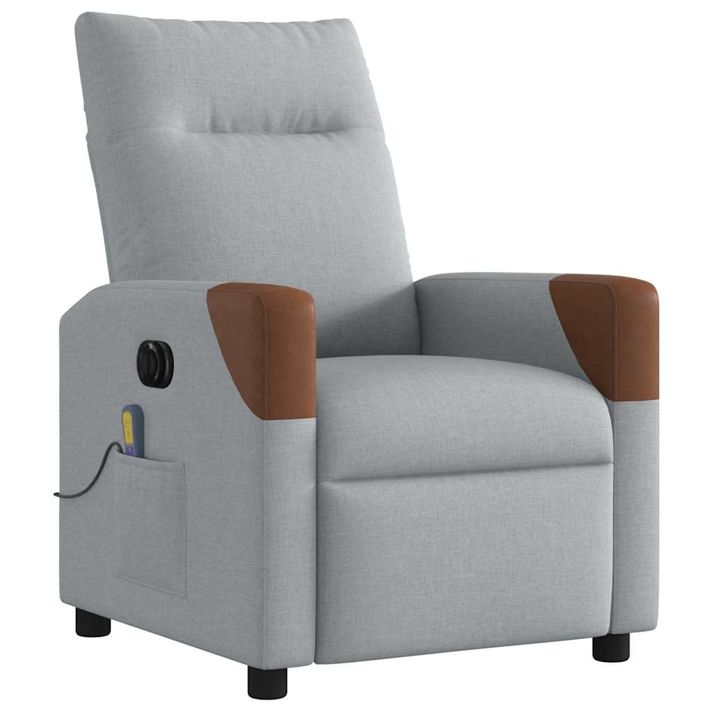 Fauteuil de massage inclinable électrique gris clair tissu - XIOS