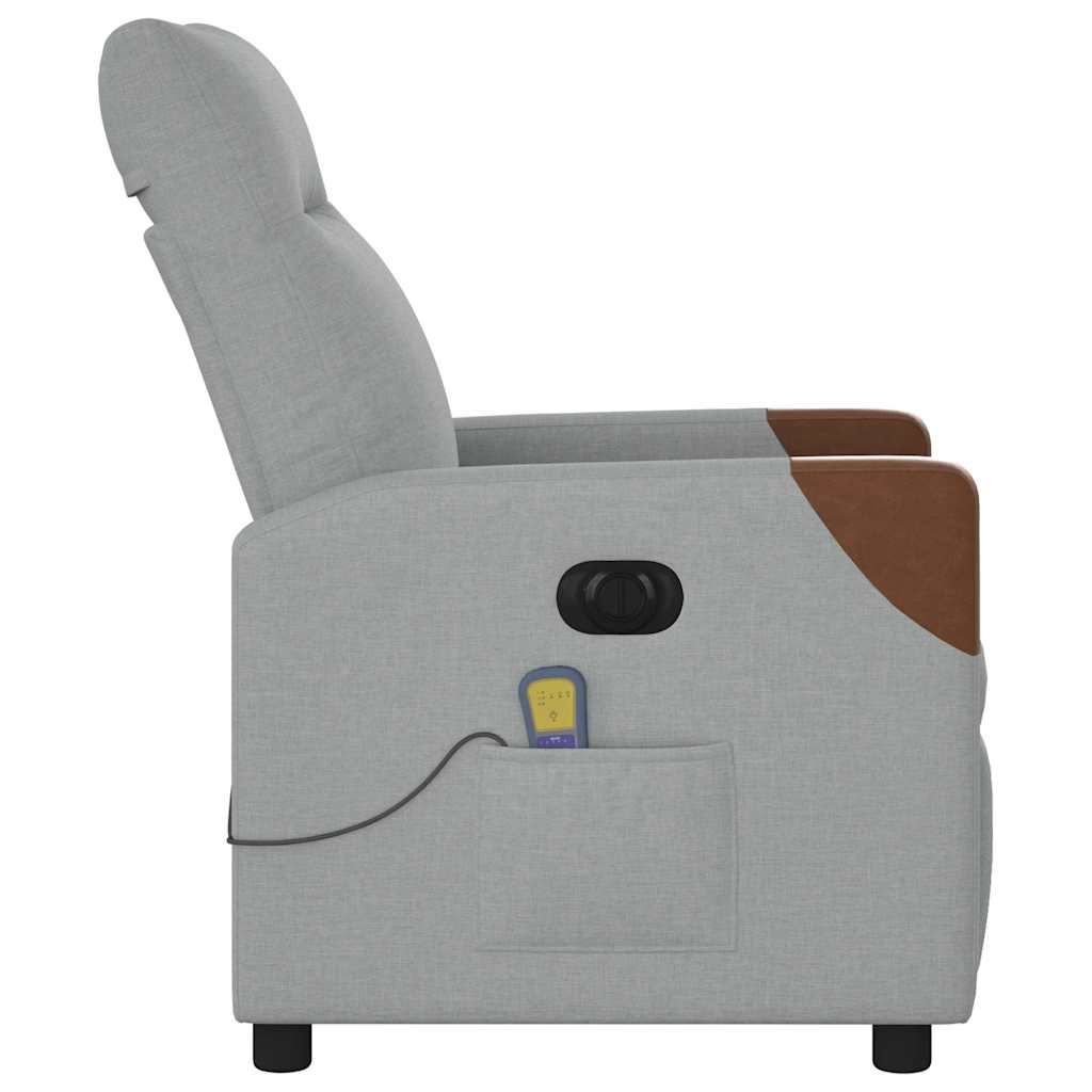Fauteuil de massage inclinable électrique gris clair tissu - XIOS