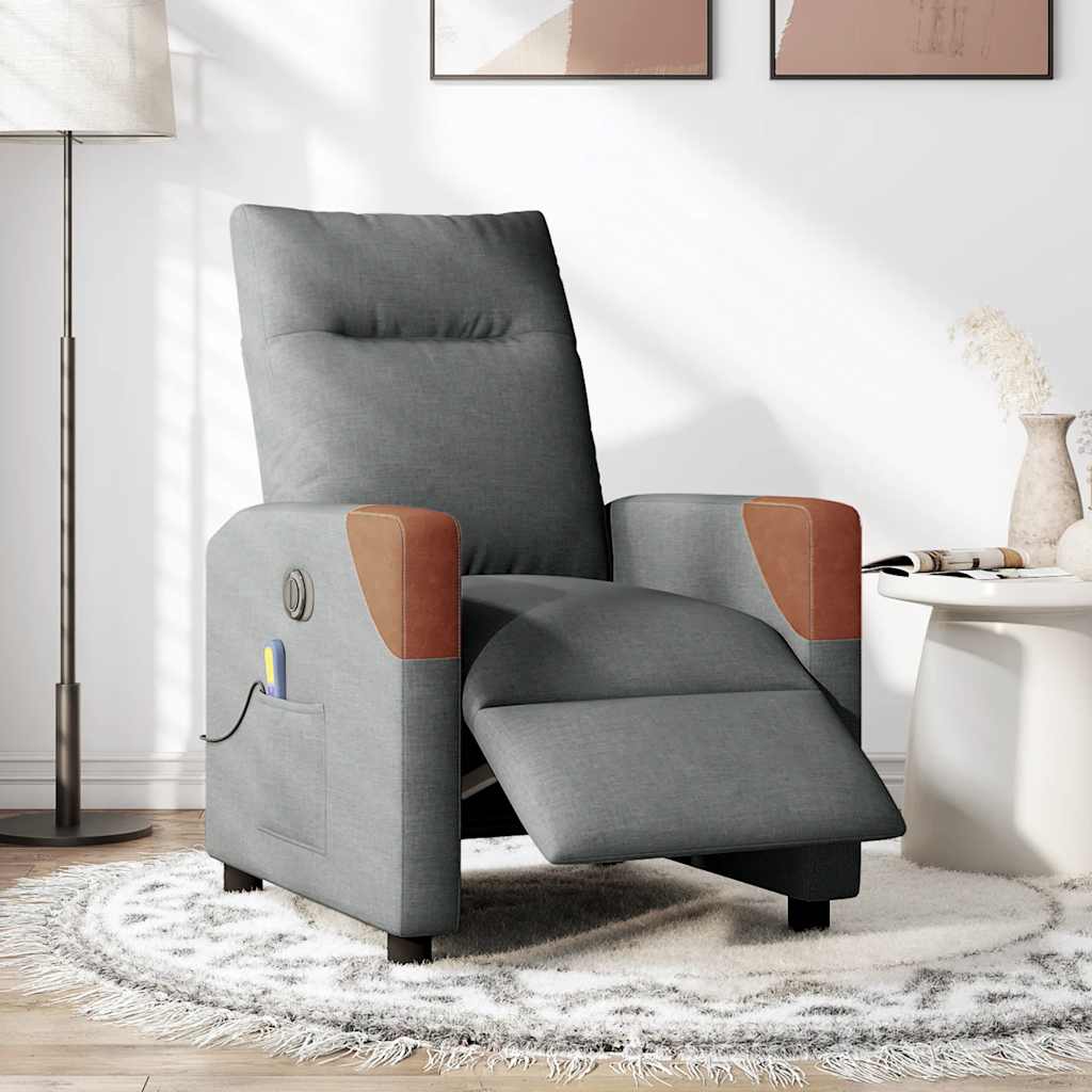 Fauteuil inclinable de massage électrique gris foncé tissu - XIOS