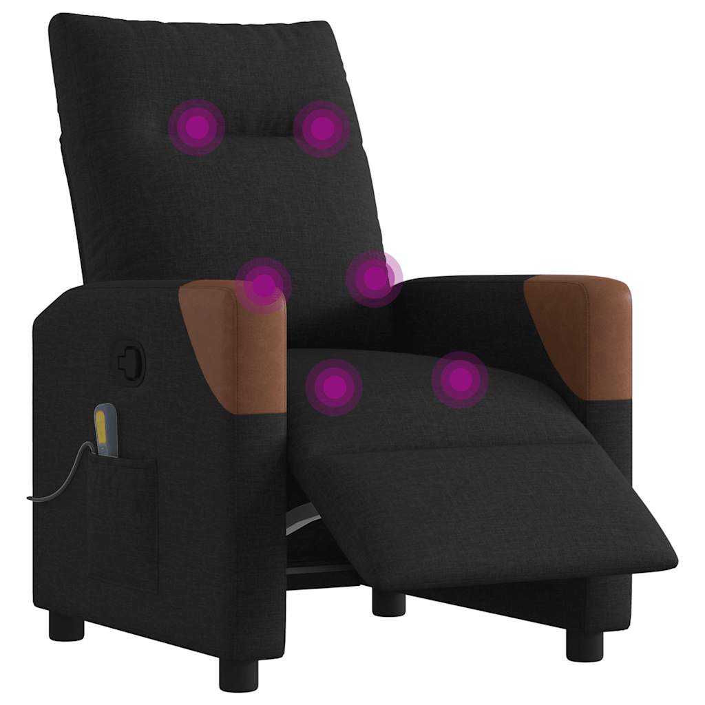 Fauteuil de massage inclinable électrique Noir Tissu - XIOS
