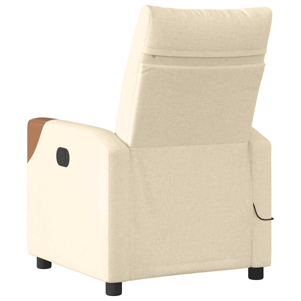Fauteuil inclinable de massage électrique crème tissu - XIOS
