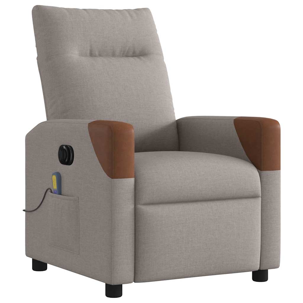 Fauteuil de massage inclinable électrique Taupe Tissu - XIOS