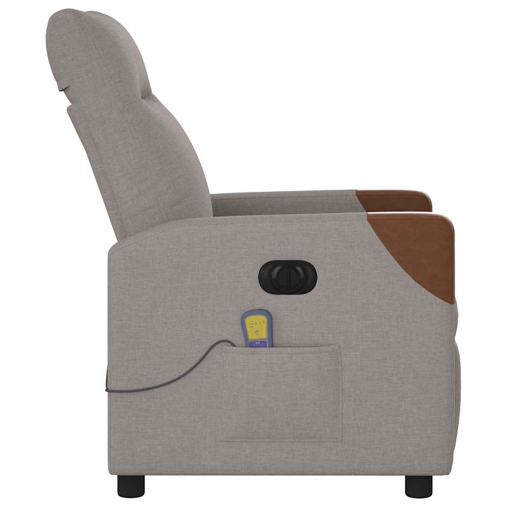 Fauteuil de massage inclinable électrique Taupe Tissu - XIOS