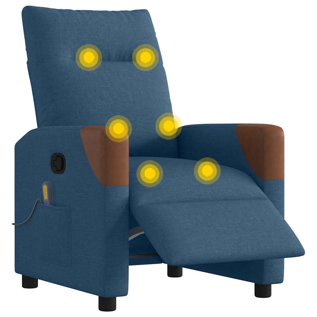 Fauteuil inclinable de massage électrique Bleu Tissu - XIOS