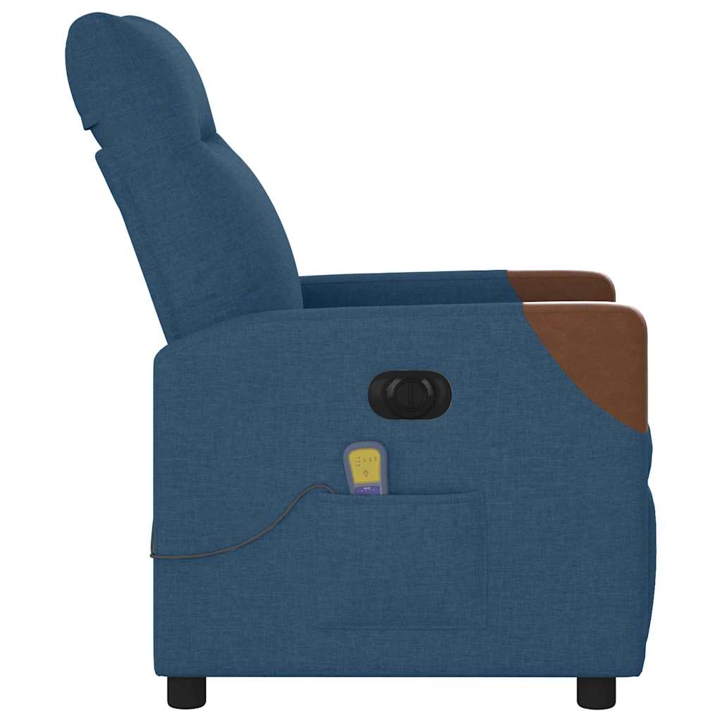 Fauteuil inclinable de massage électrique Bleu Tissu - XIOS