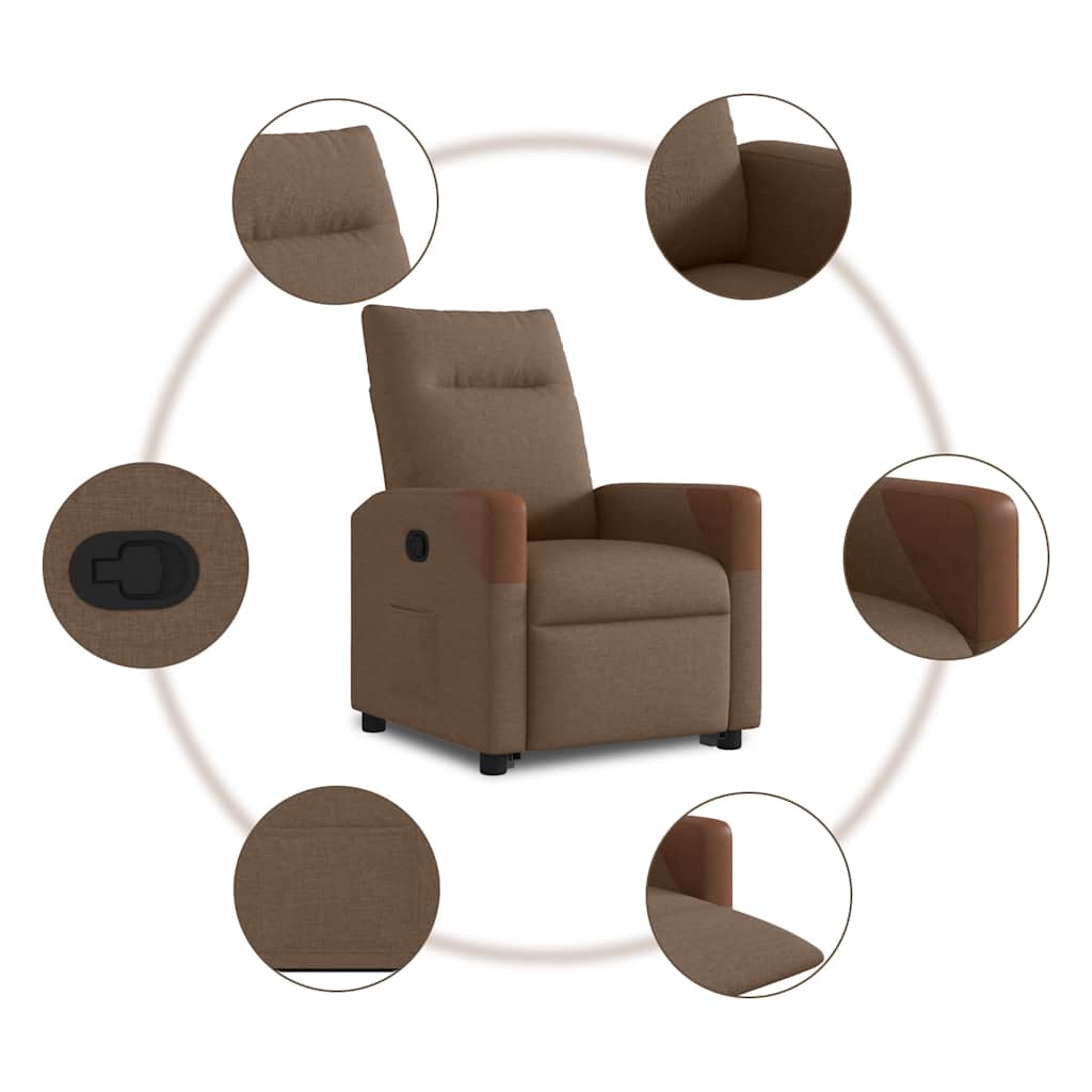 Fauteuil inclinable Marron Tissu - XIOS