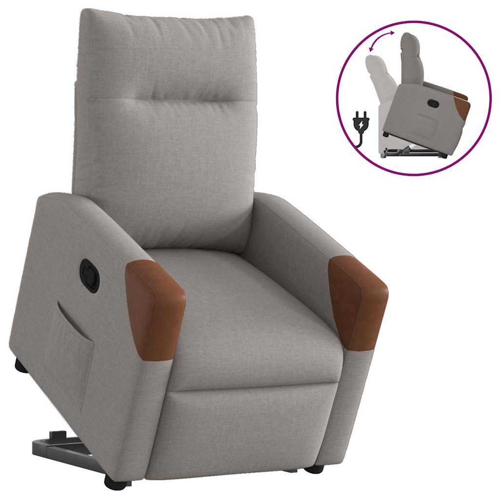 Fauteuil inclinable taupe tissu - XIOS