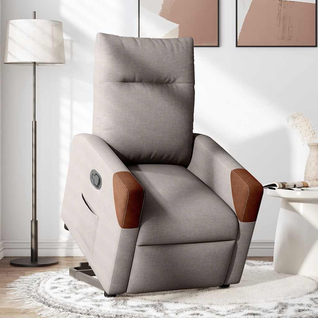 Fauteuil inclinable taupe tissu - XIOS