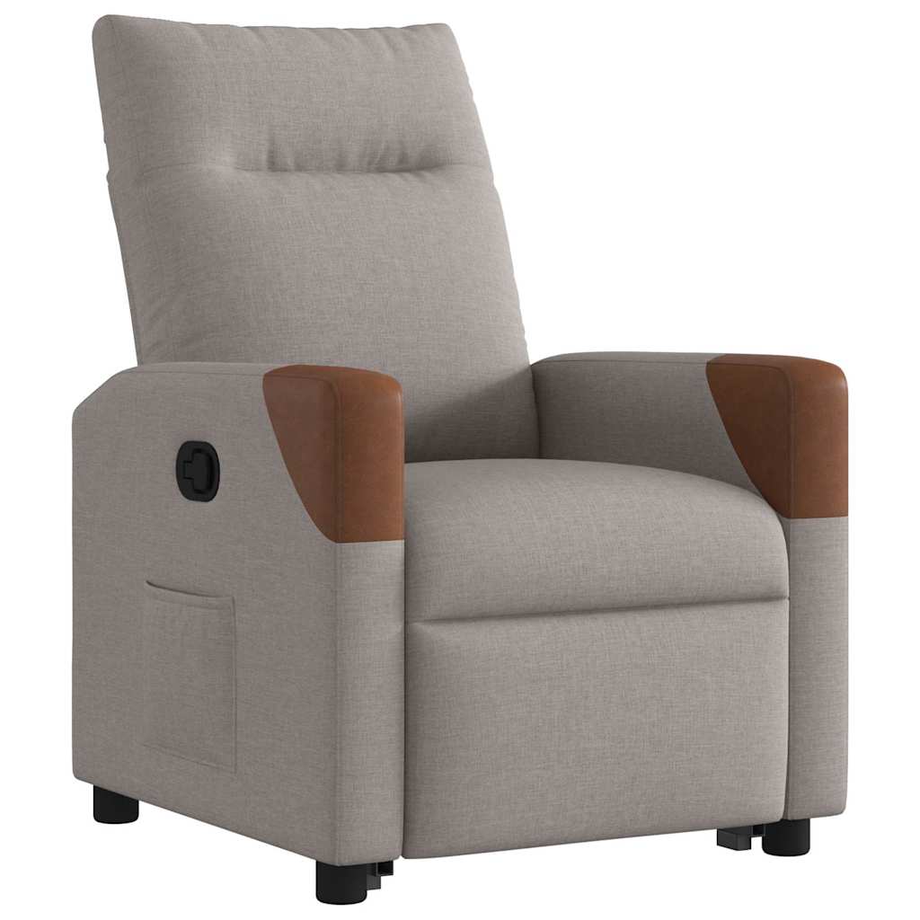 Fauteuil inclinable taupe tissu - XIOS
