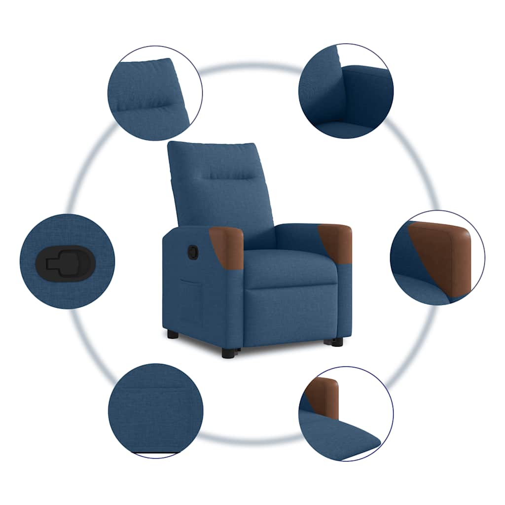 Fauteuil inclinable Bleu Tissu