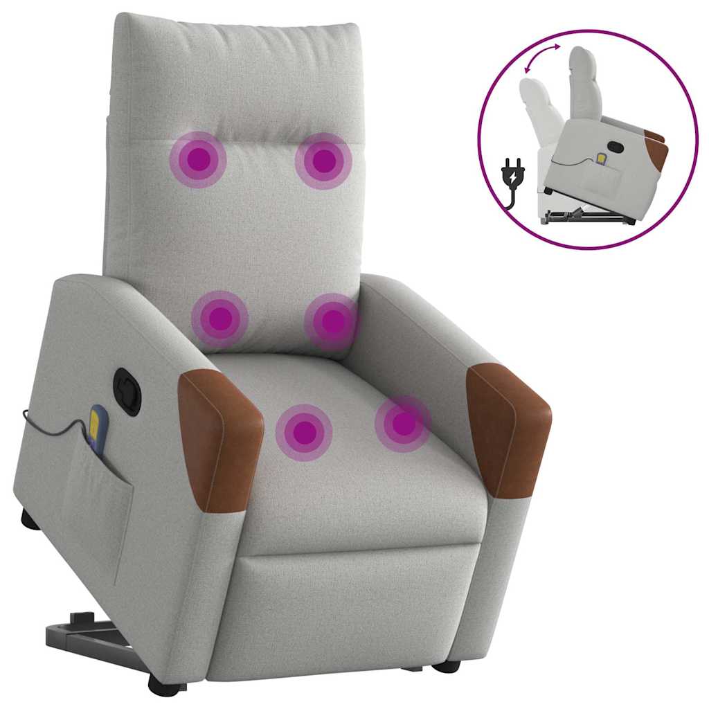 Fauteuil de massage inclinable gris nuage tissu - XIOS