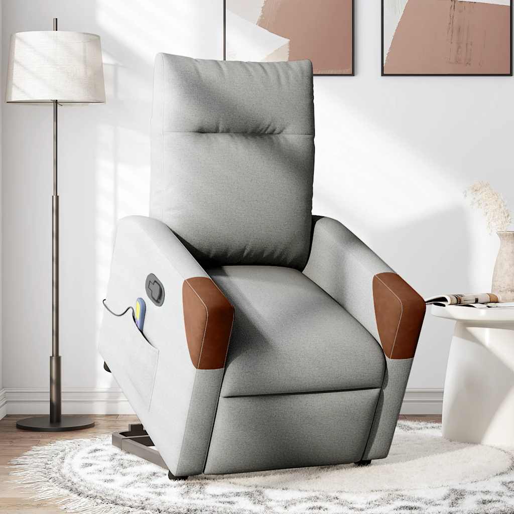 Fauteuil de massage inclinable gris nuage tissu - XIOS