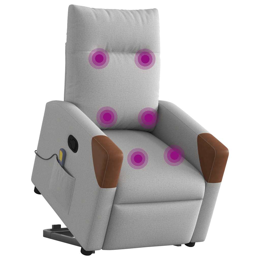 Fauteuil de massage inclinable gris nuage tissu - XIOS