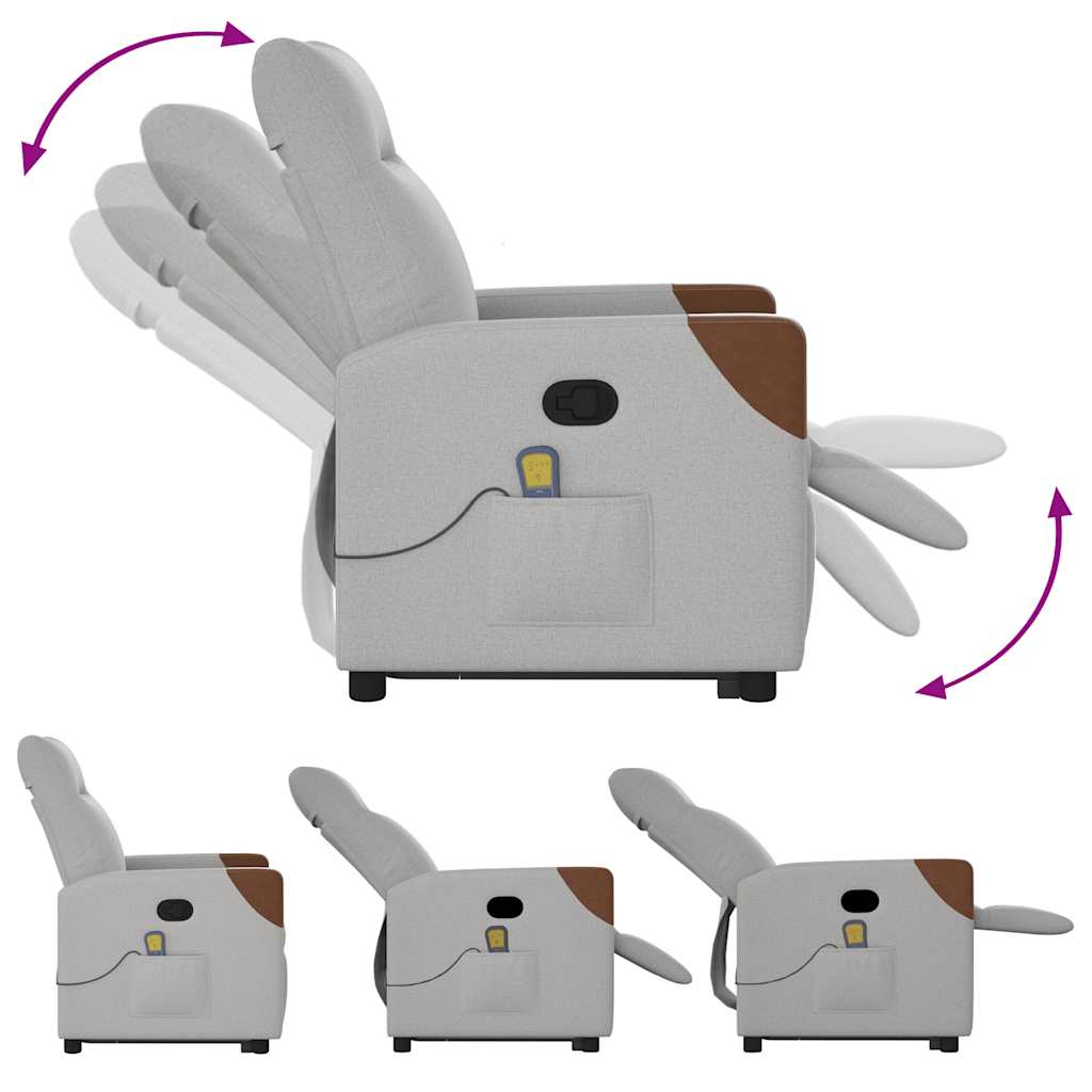 Fauteuil de massage inclinable gris nuage tissu - XIOS