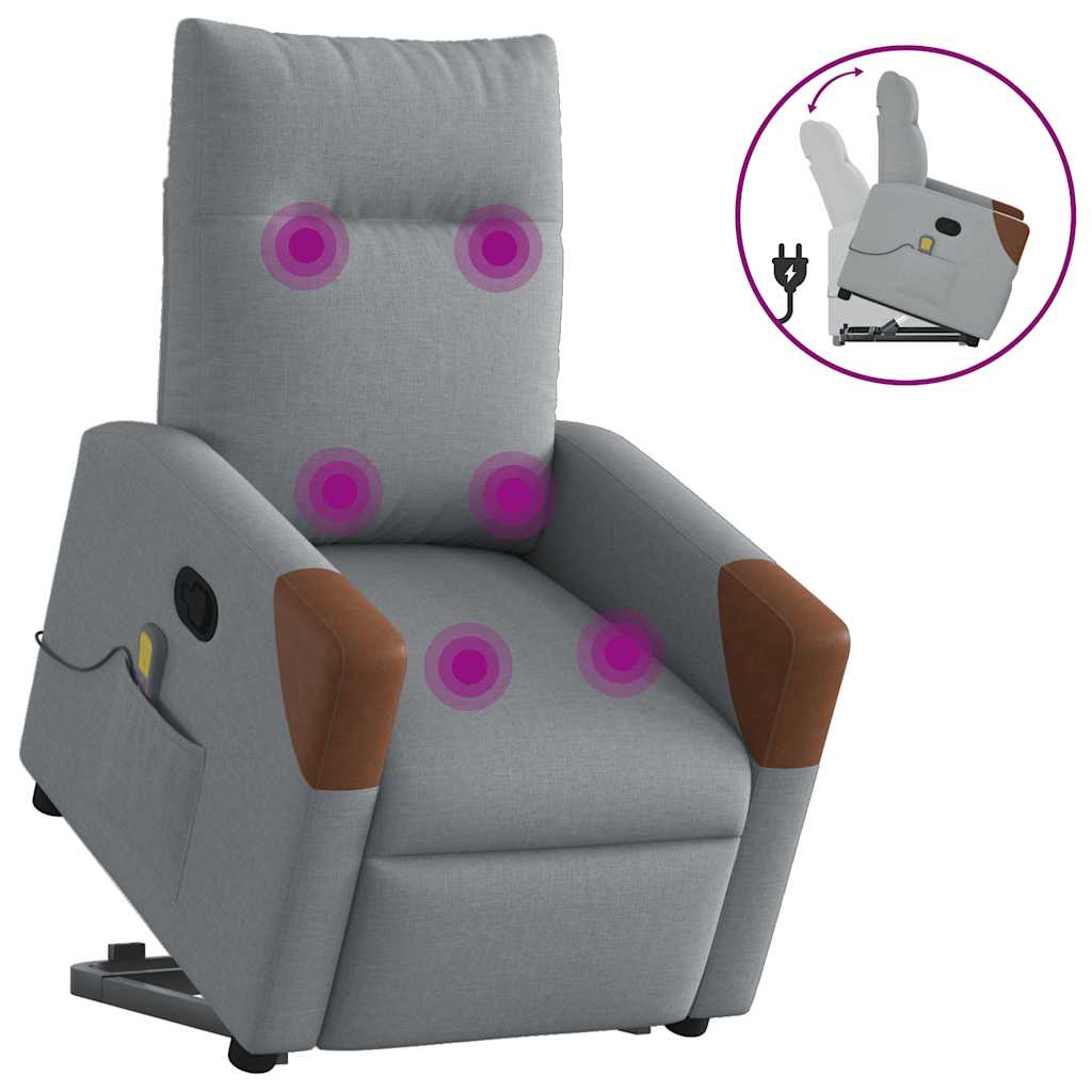 Fauteuil de massage inclinable Gris clair Tissu - XIOS