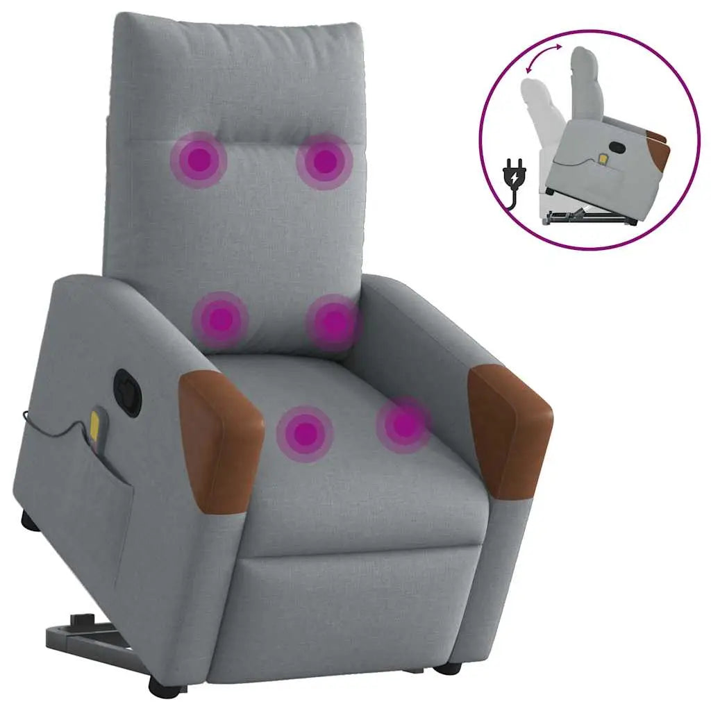 Fauteuil de massage inclinable Gris clair Tissu - XIOS