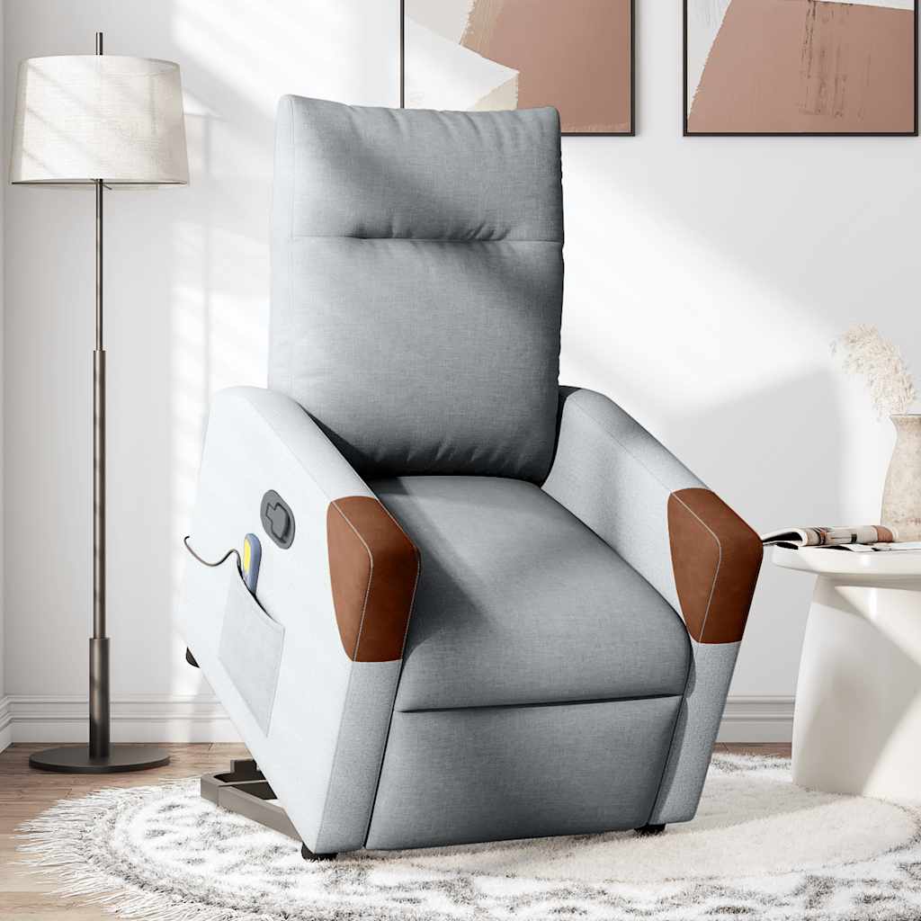 Fauteuil de massage inclinable Gris clair Tissu - XIOS