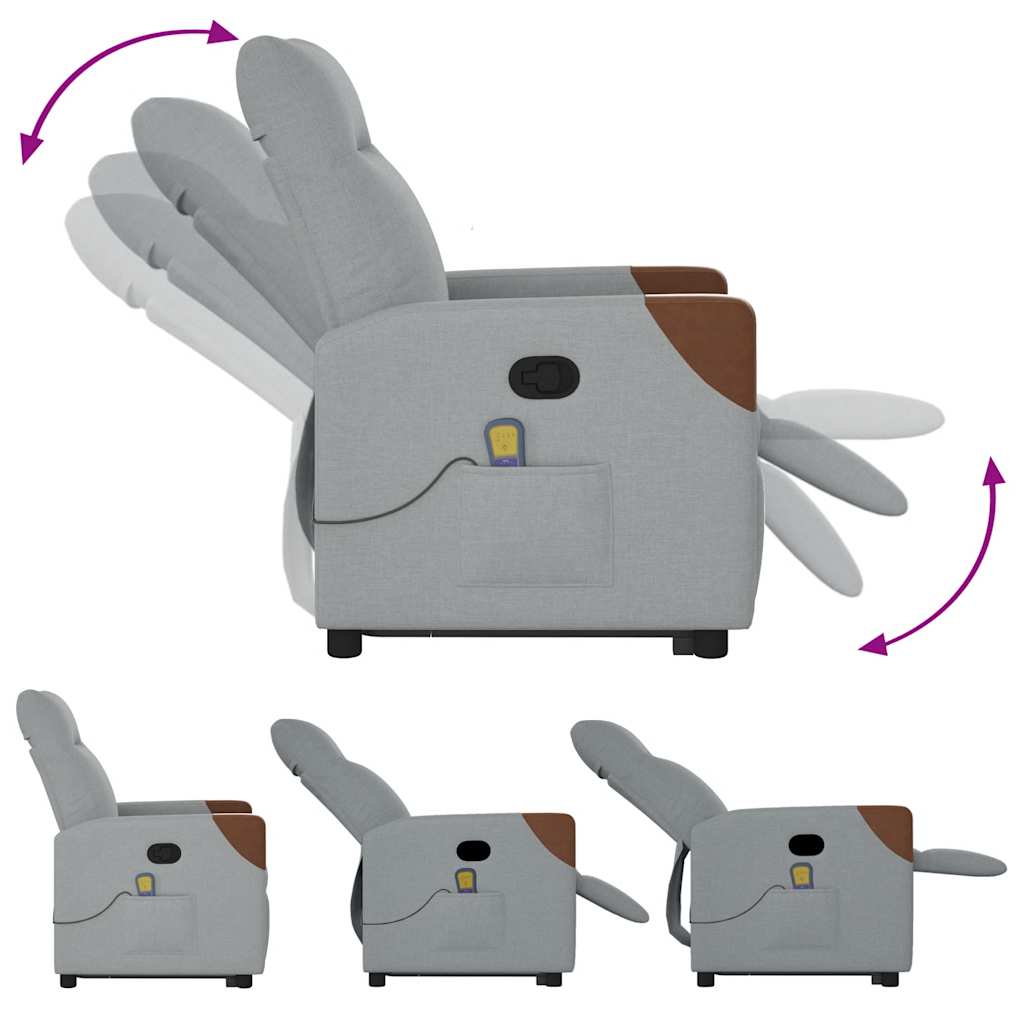 Fauteuil de massage inclinable Gris clair Tissu - XIOS