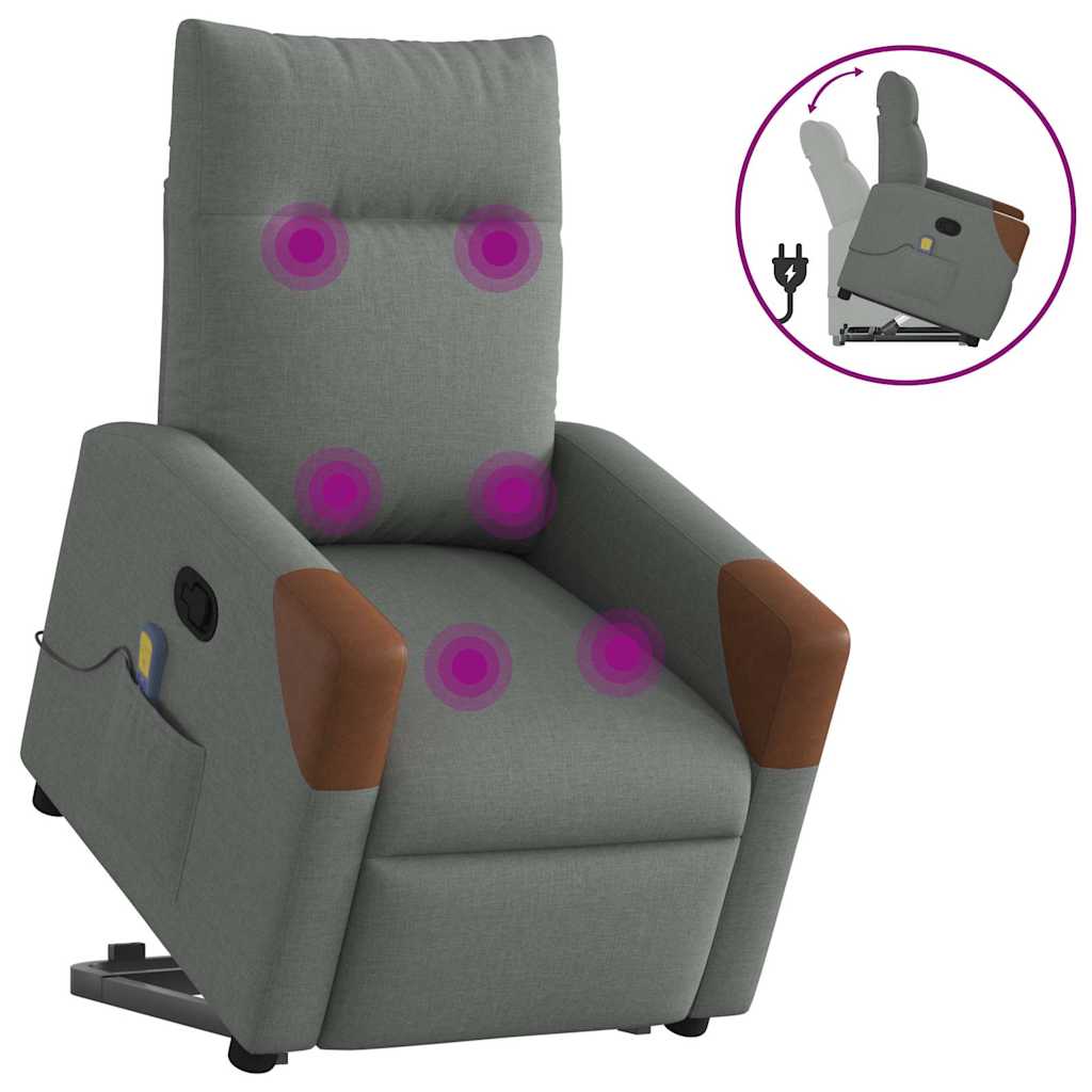Fauteuil de massage inclinable Gris foncé Tissu - XIOS