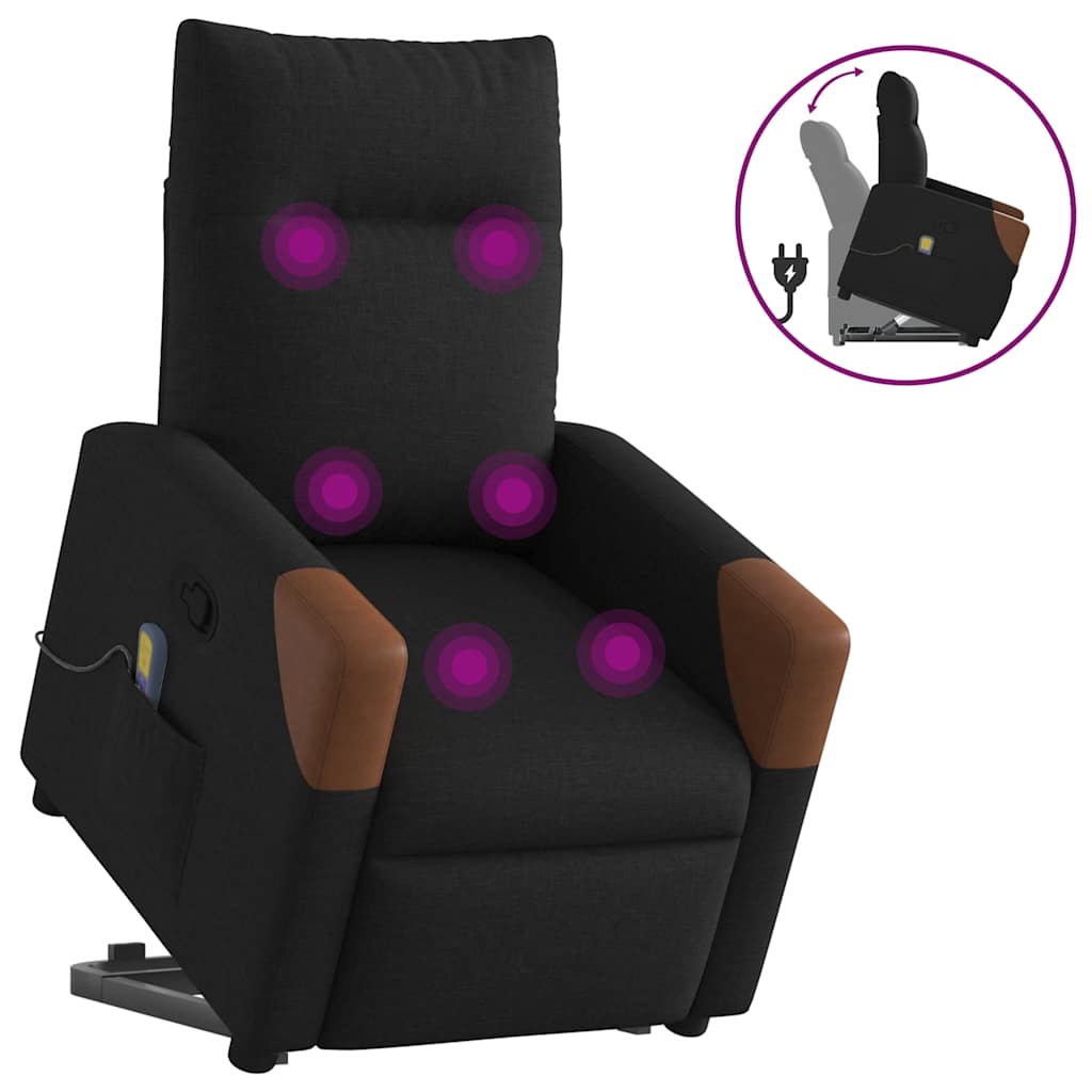 Fauteuil de massage inclinable Noir Tissu - XIOS