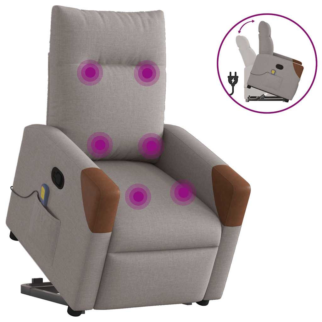 Fauteuil inclinable de massage Taupe Tissu - XIOS