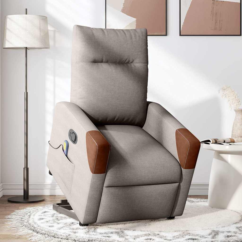Fauteuil inclinable de massage Taupe Tissu - XIOS