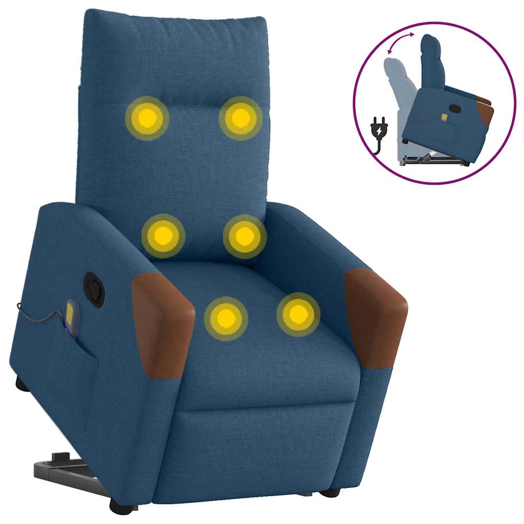 Fauteuil de massage inclinable Bleu Tissu - XIOS