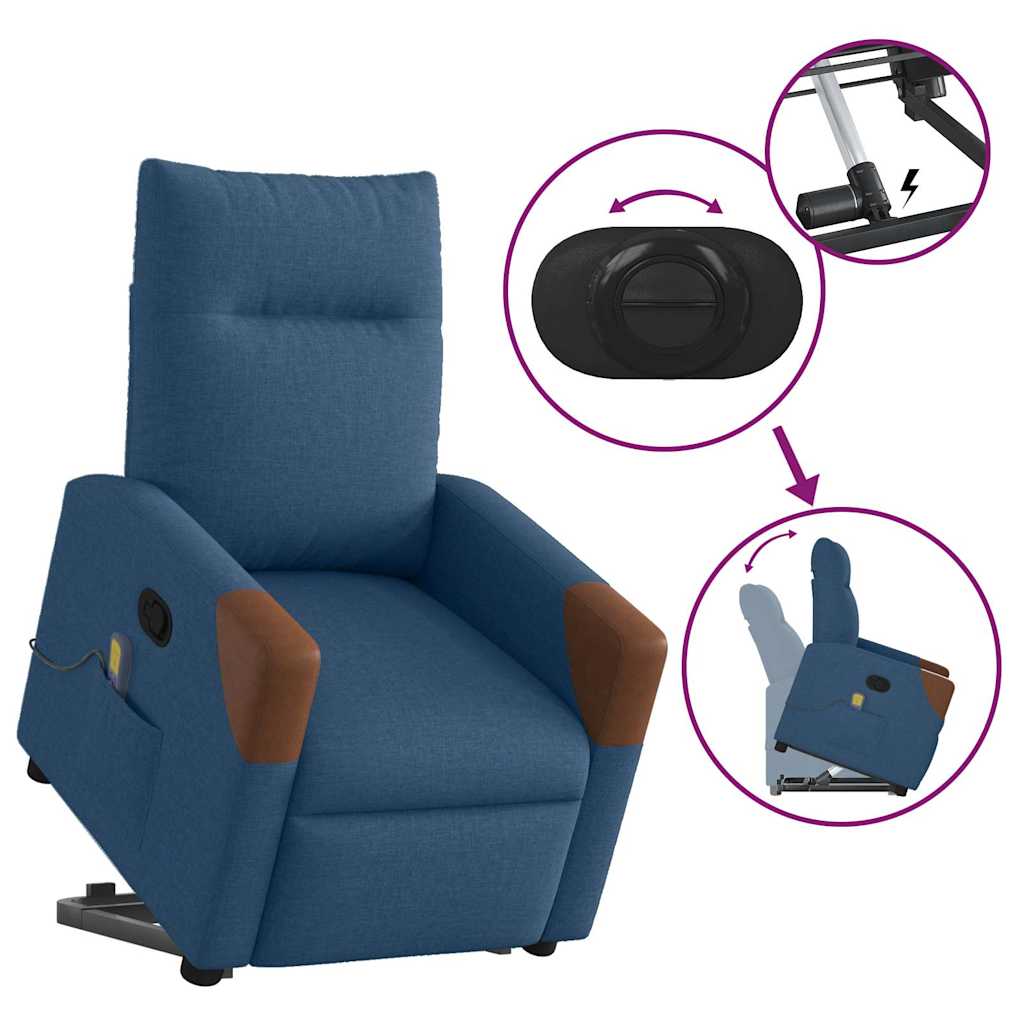 Fauteuil de massage inclinable Bleu Tissu - XIOS