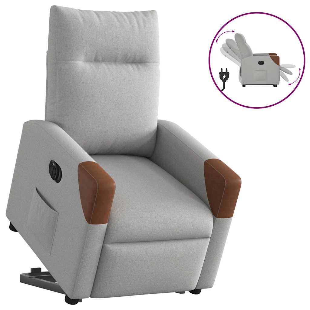 Fauteuil inclinable électrique gris nuage tissu - XIOS