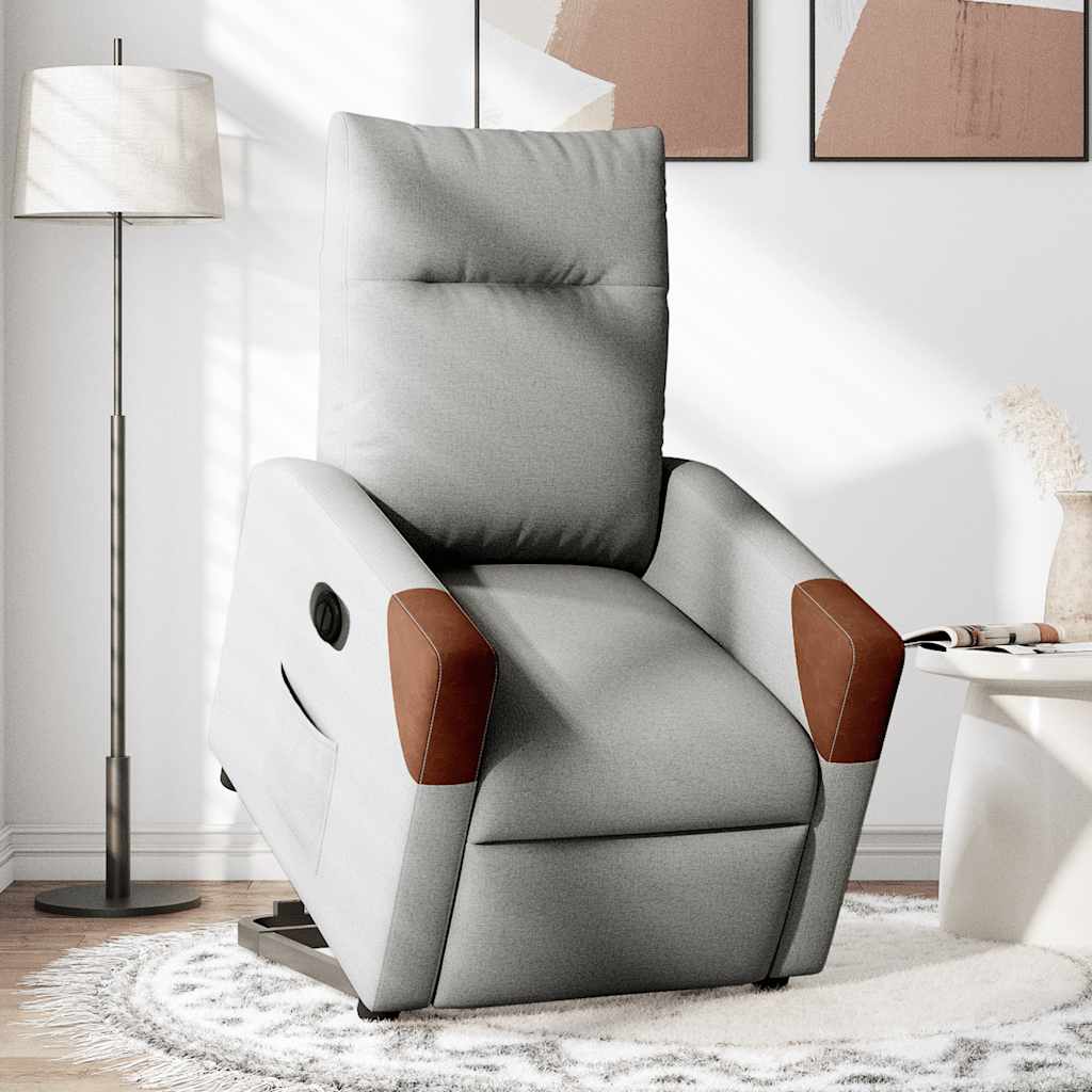 Fauteuil inclinable électrique gris nuage tissu - XIOS