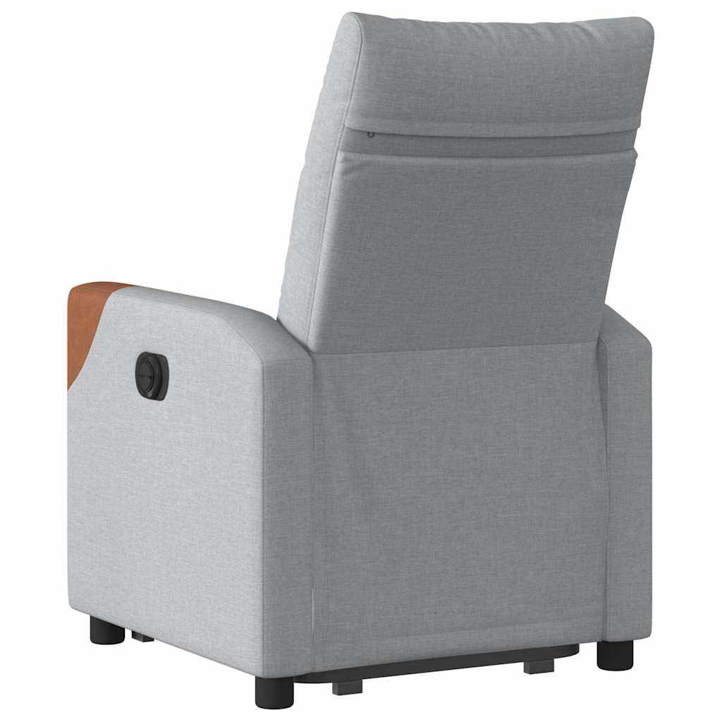 Fauteuil inclinable électrique gris clair tissu - XIOS