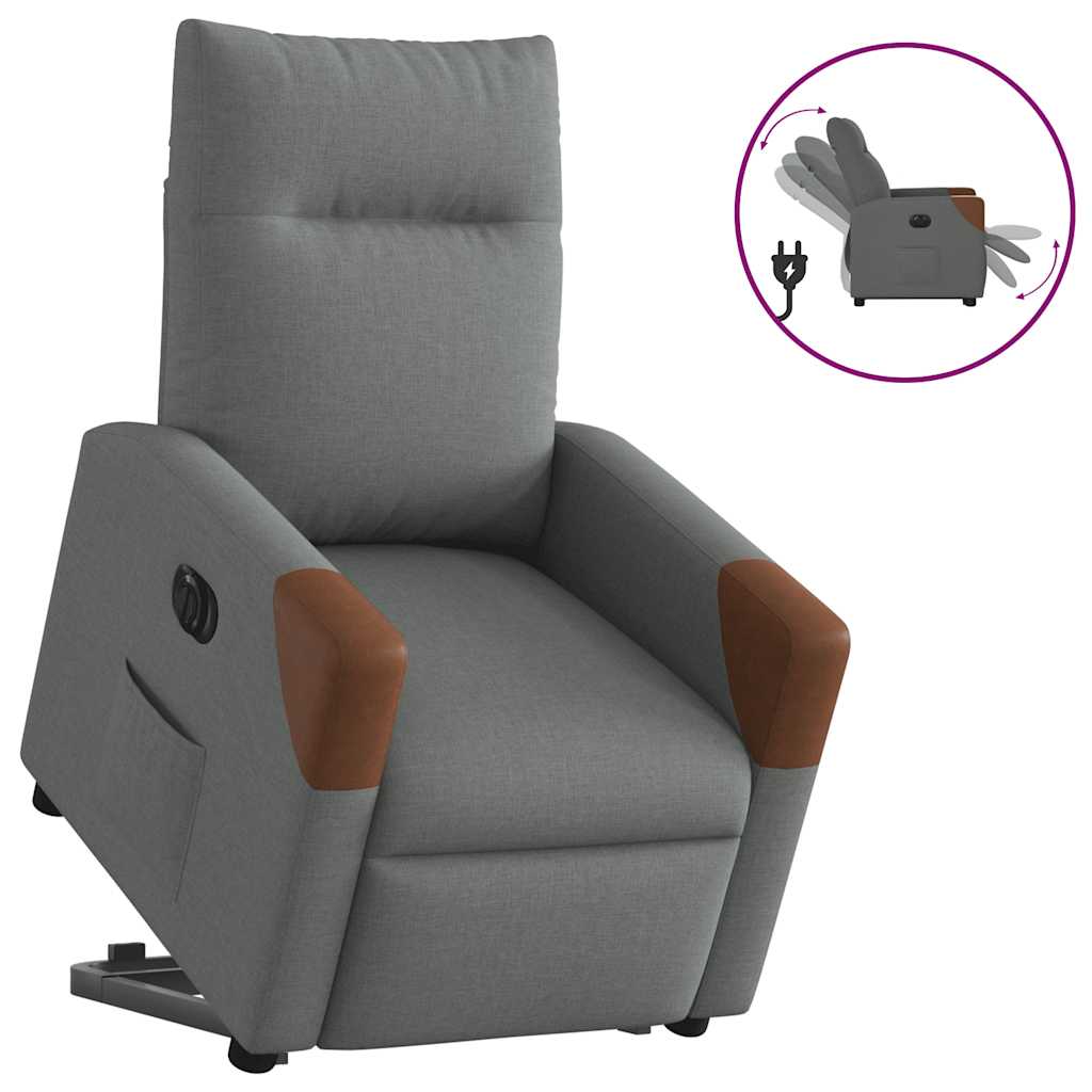 Fauteuil inclinable électrique gris foncé tissu - XIOS