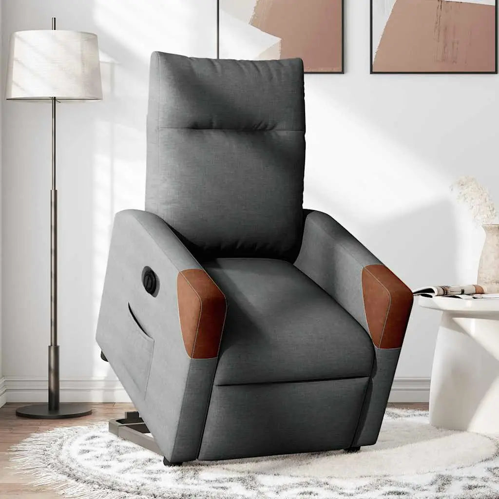 Fauteuil inclinable électrique gris foncé tissu - XIOS