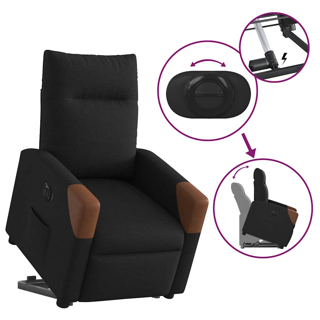Fauteuil inclinable électrique noir tissu - XIOS