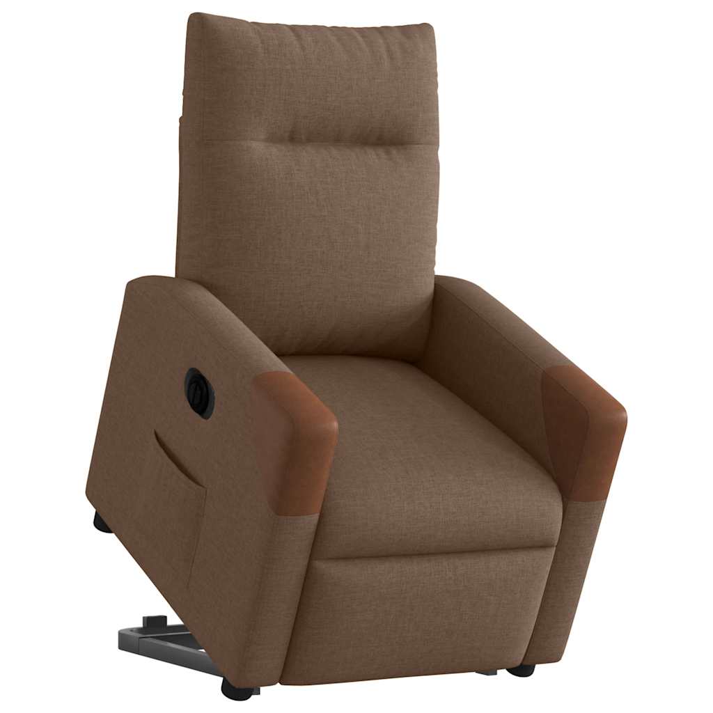Fauteuil inclinable électrique marron tissu - XIOS