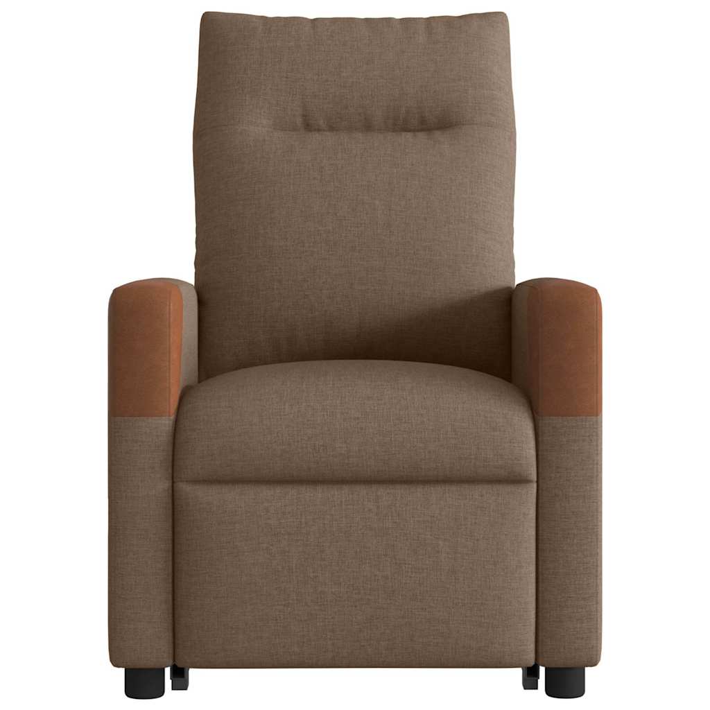 Fauteuil inclinable électrique marron tissu - XIOS