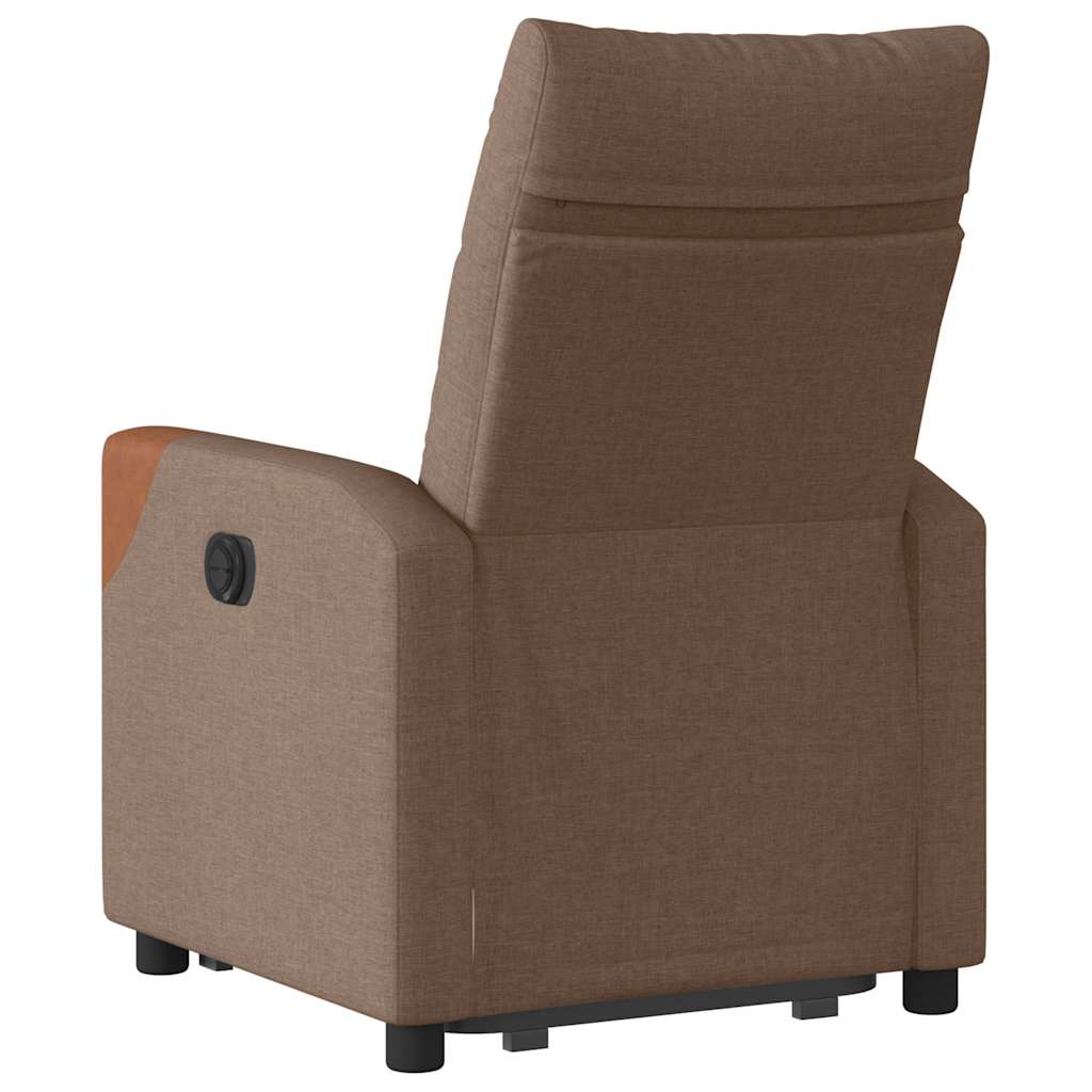 Fauteuil inclinable électrique marron tissu - XIOS