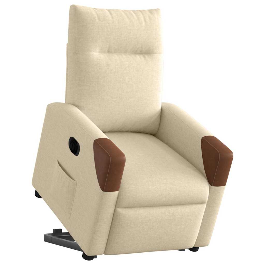Fauteuil inclinable électrique crème tissu - XIOS