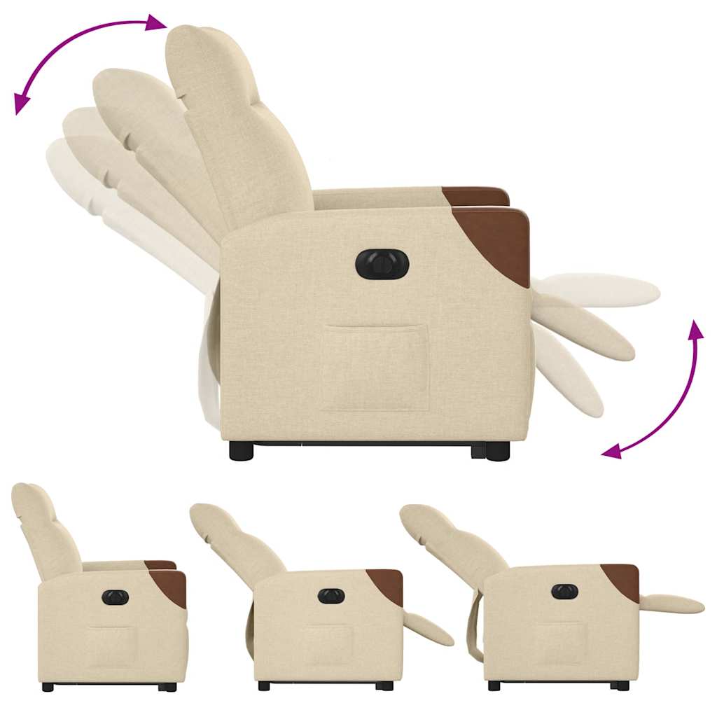 Fauteuil inclinable électrique crème tissu - XIOS