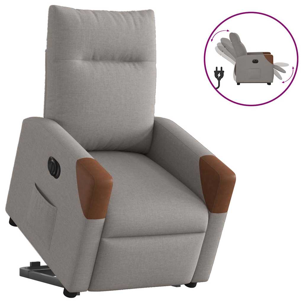 Fauteuil inclinable électrique taupe tissu - XIOS