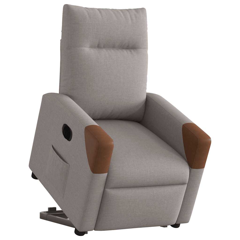 Fauteuil inclinable électrique taupe tissu - XIOS
