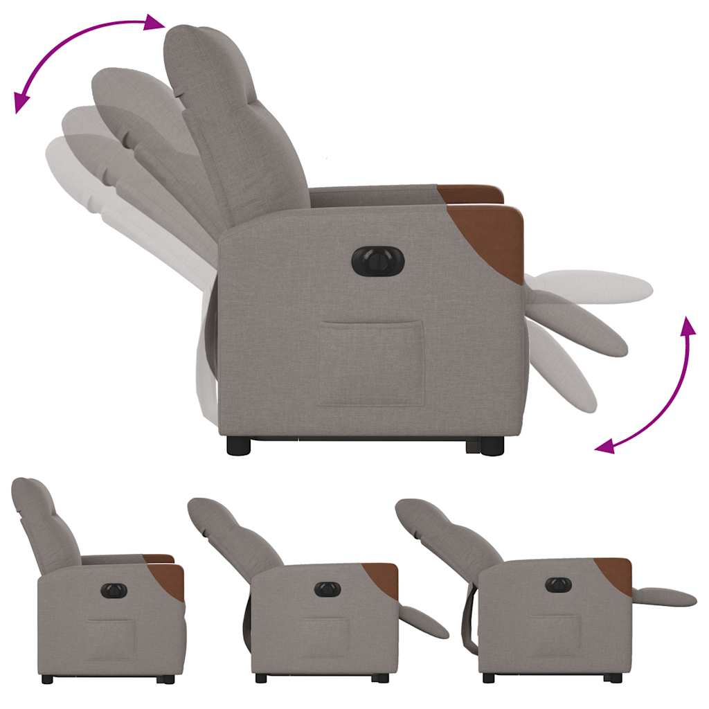 Fauteuil inclinable électrique taupe tissu - XIOS