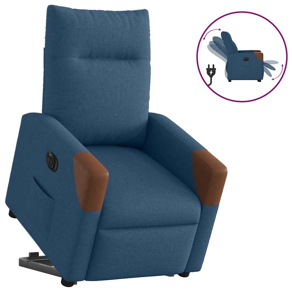 Fauteuil inclinable électrique bleu tissu - XIOS