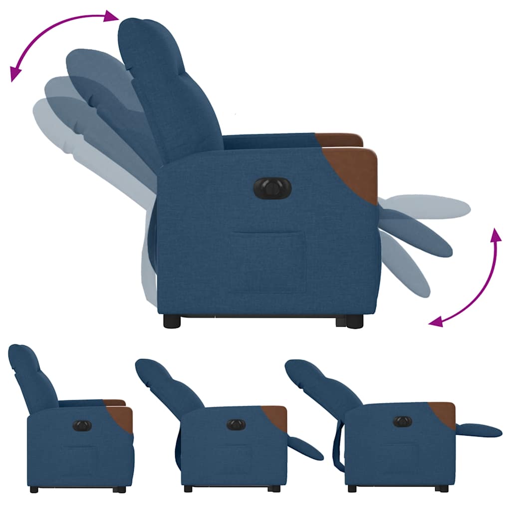 Fauteuil inclinable électrique bleu tissu - XIOS