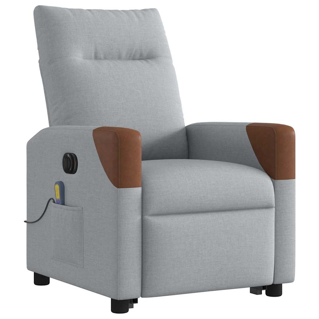 Fauteuil inclinable de massage électrique Gris clair Tissu - XIOS