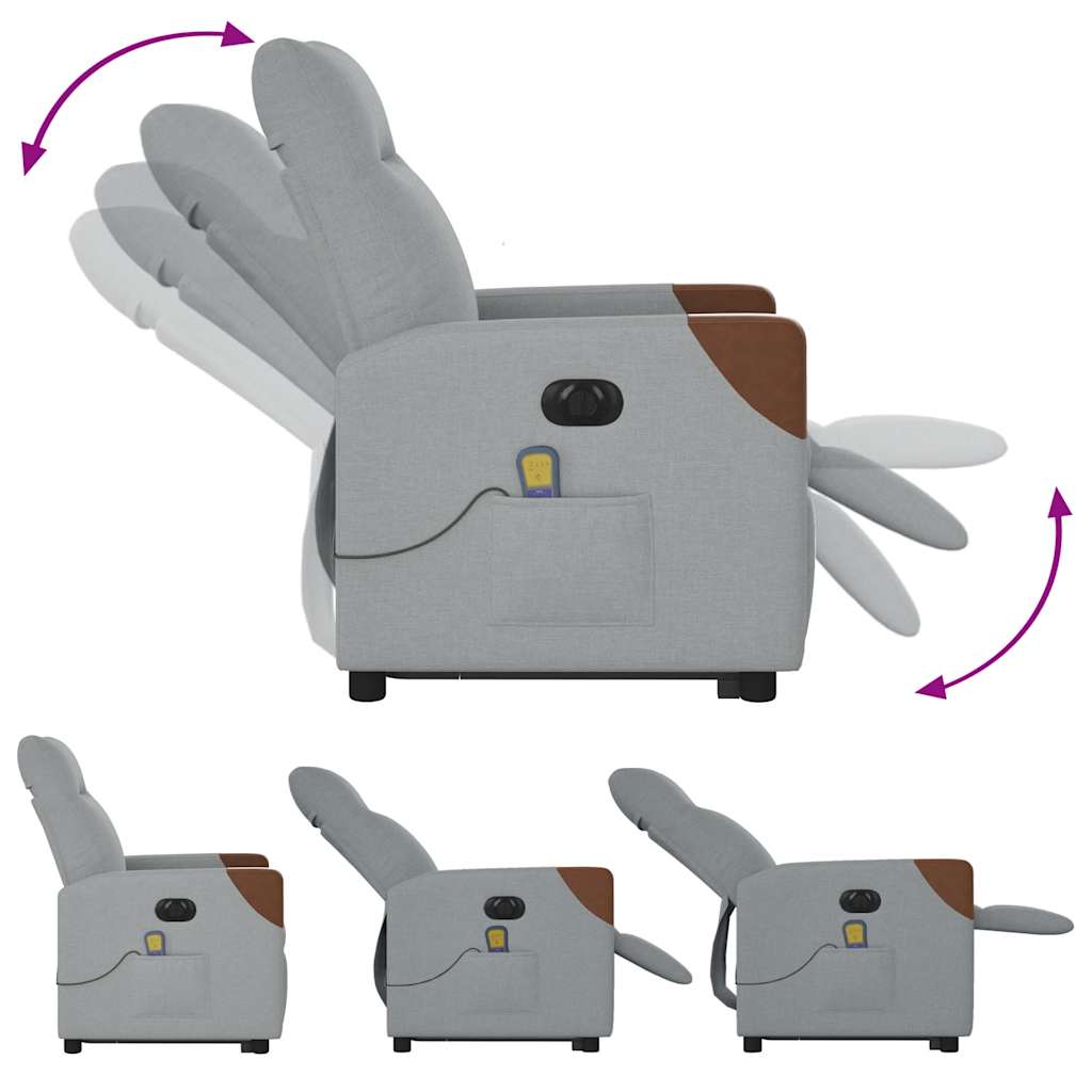 Fauteuil inclinable de massage électrique Gris clair Tissu - XIOS