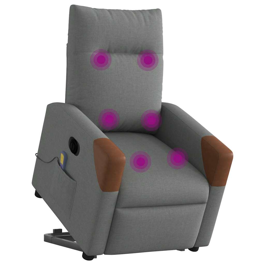 Fauteuil inclinable de massage électrique Gris foncé Tissu - XIOS
