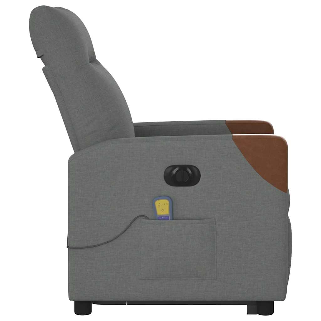 Fauteuil inclinable de massage électrique Gris foncé Tissu - XIOS
